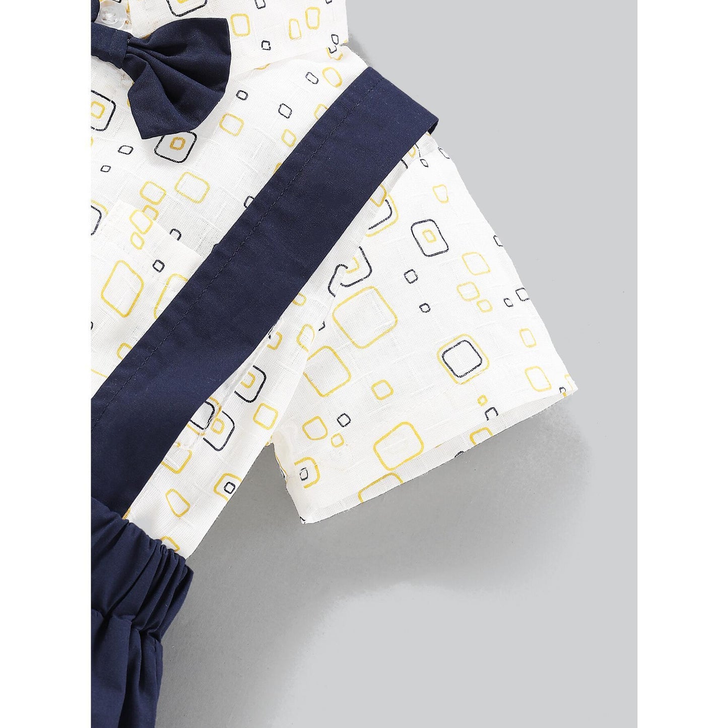 Baby Boys Clothes Baby Boys 2PCS Outfits Short Sleeve Lapel Tops Overall Shorts Set Dark BlueWL2004434