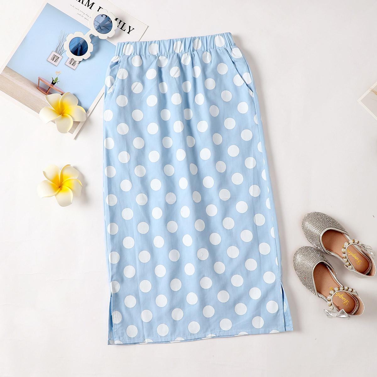 Baby Girls Skirts One Piece SkirtsWave Point Blue JIT2022102902