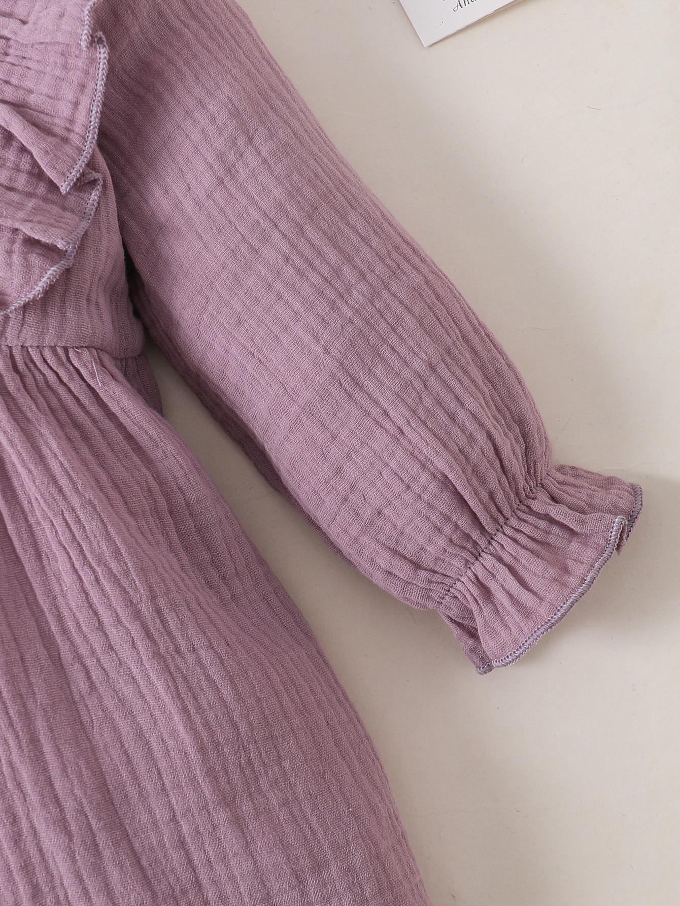 Baby Girls Dress Long Sleeve Bow Winter Dress Grace Dress Purple 22010055-4