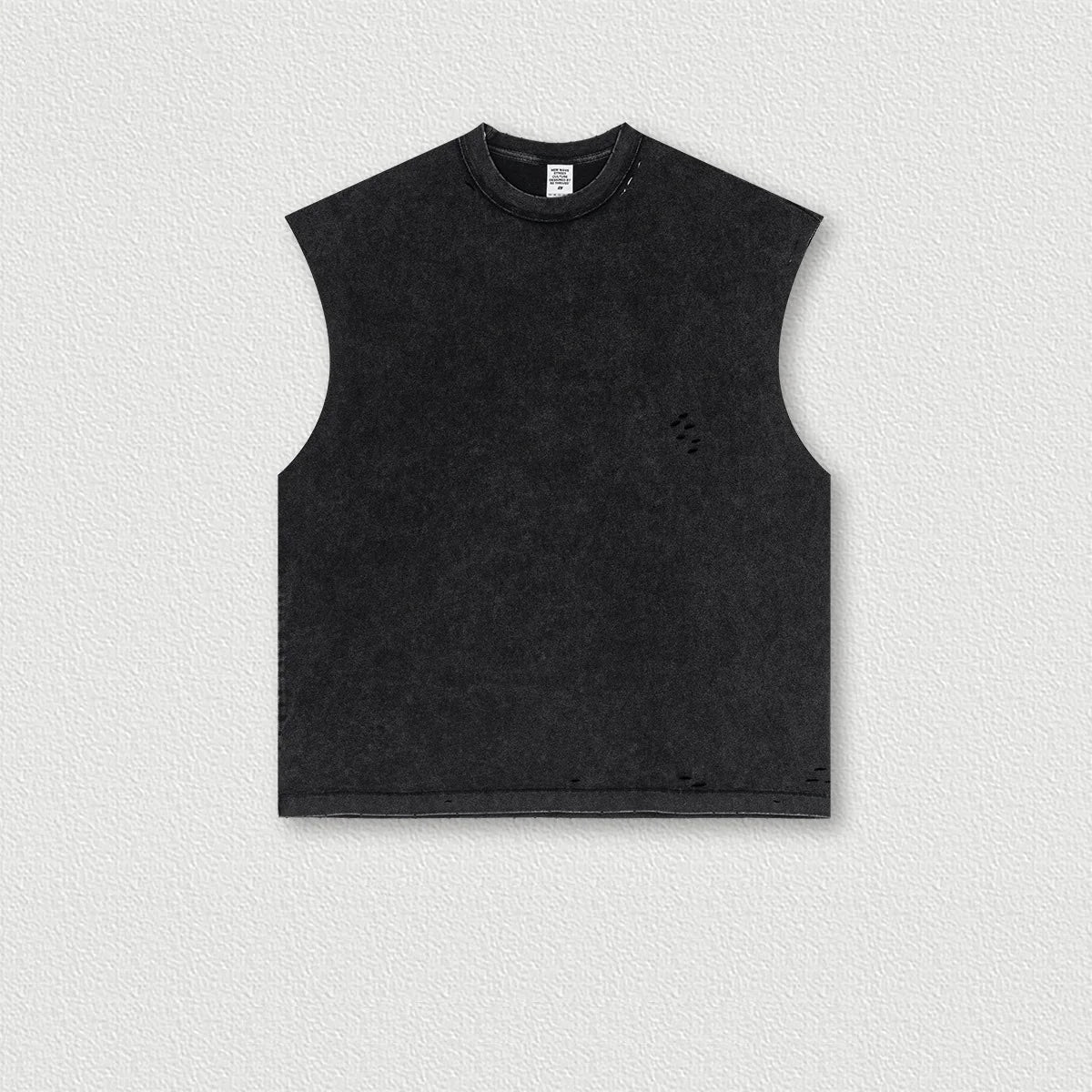 275G 330G 100% Cotton Custom Logo American Fashion Sports Fitness Ripped Crimped T Shirt Five-point Shorts Suit Men