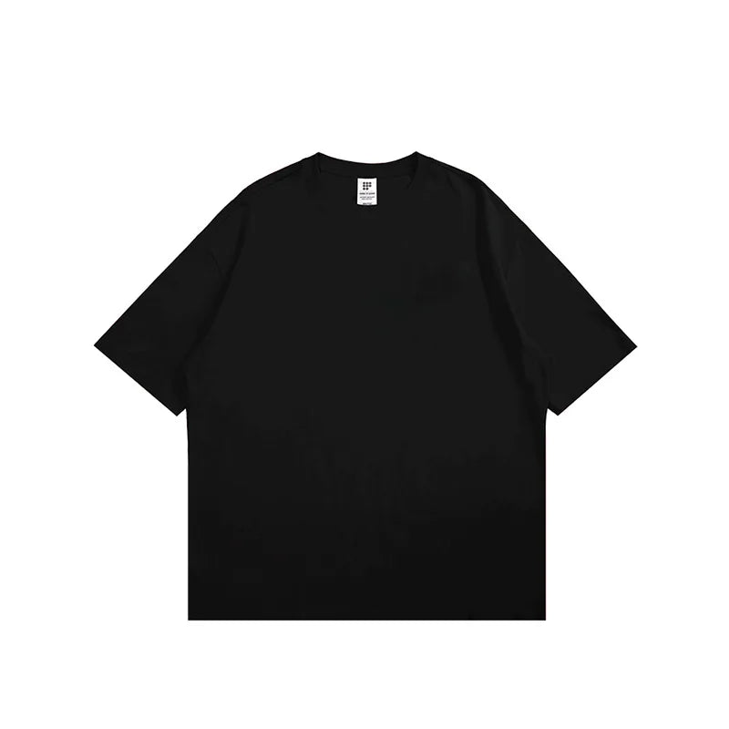 2026 Summer New Product American West Coast Brand Black and White Solid Color T-shirts 220g Combed Cotton Short Sleeves tshirt
