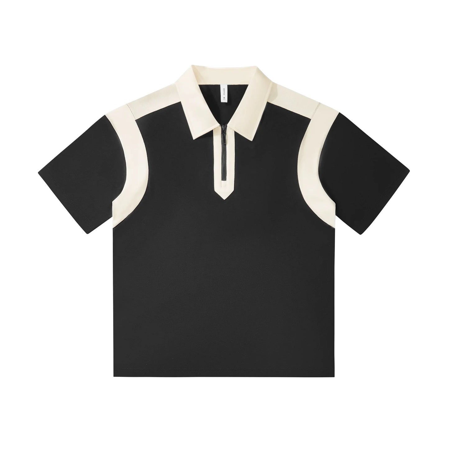 Heavy Quality 240g Color Matching Half Chest Zipper Casual Lapel Short Sleeve POLO Shirt for Men and Women