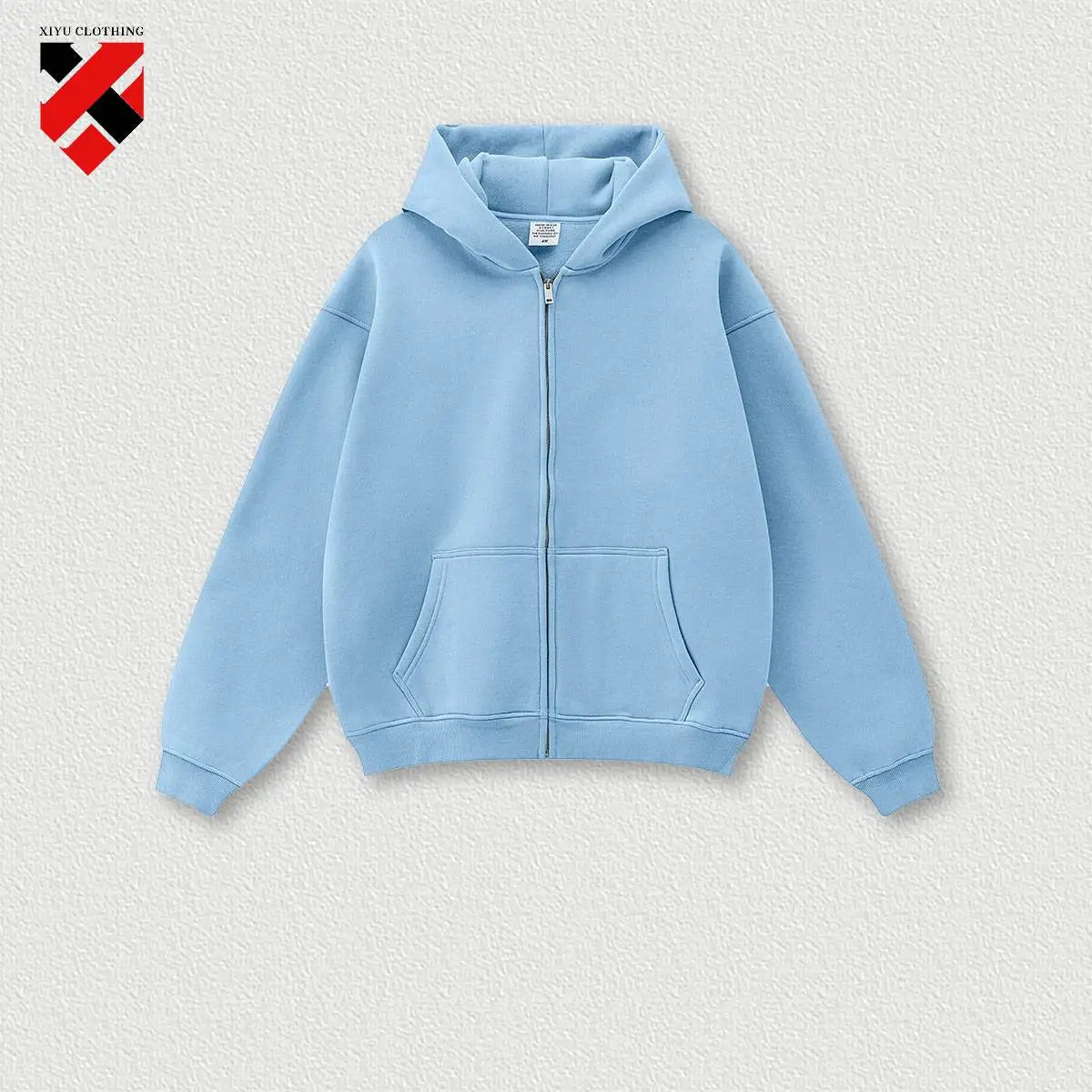 345G Custom Logo Heavyweight Men's Casual Hoodie Velvet Hooded Cardigan Sweatshirt Suit Men's Plus Size Trendy Hoodie