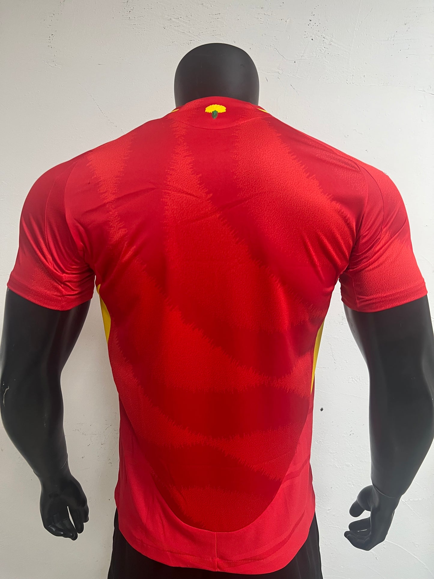 Spain 2026 Home FIFA Jersey | Red Performance Polo with Dynamic Yellow Wing Design