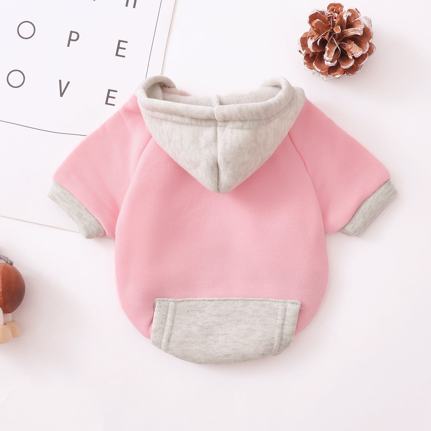 Pet Dog and Cat Clothes Pet Fashion Hoodie with Pockets Pink HA32108006