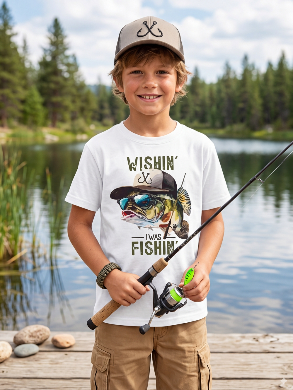 Boys T Shirts Boys Graphic Tees Short Sleeve Funny Fishing Pattern Summer Tops for 8-12 Years
