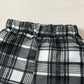 Kids fashion Girls Outfits Girls OOTD Plaid Turn-down Collar Pocket Sleeveless Shirt Shorts 2Pcs Clothes Set For Summer Black 122204304