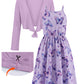 PureChapter Girls Clothes Floral Cami Dress with Knit Cardigan Summer Girls 2 Piece Outfit for 8-12Y