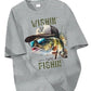Boys T Shirts Boys Graphic Tees Short Sleeve Funny Fishing Pattern Summer Tops for 8-12 Years
