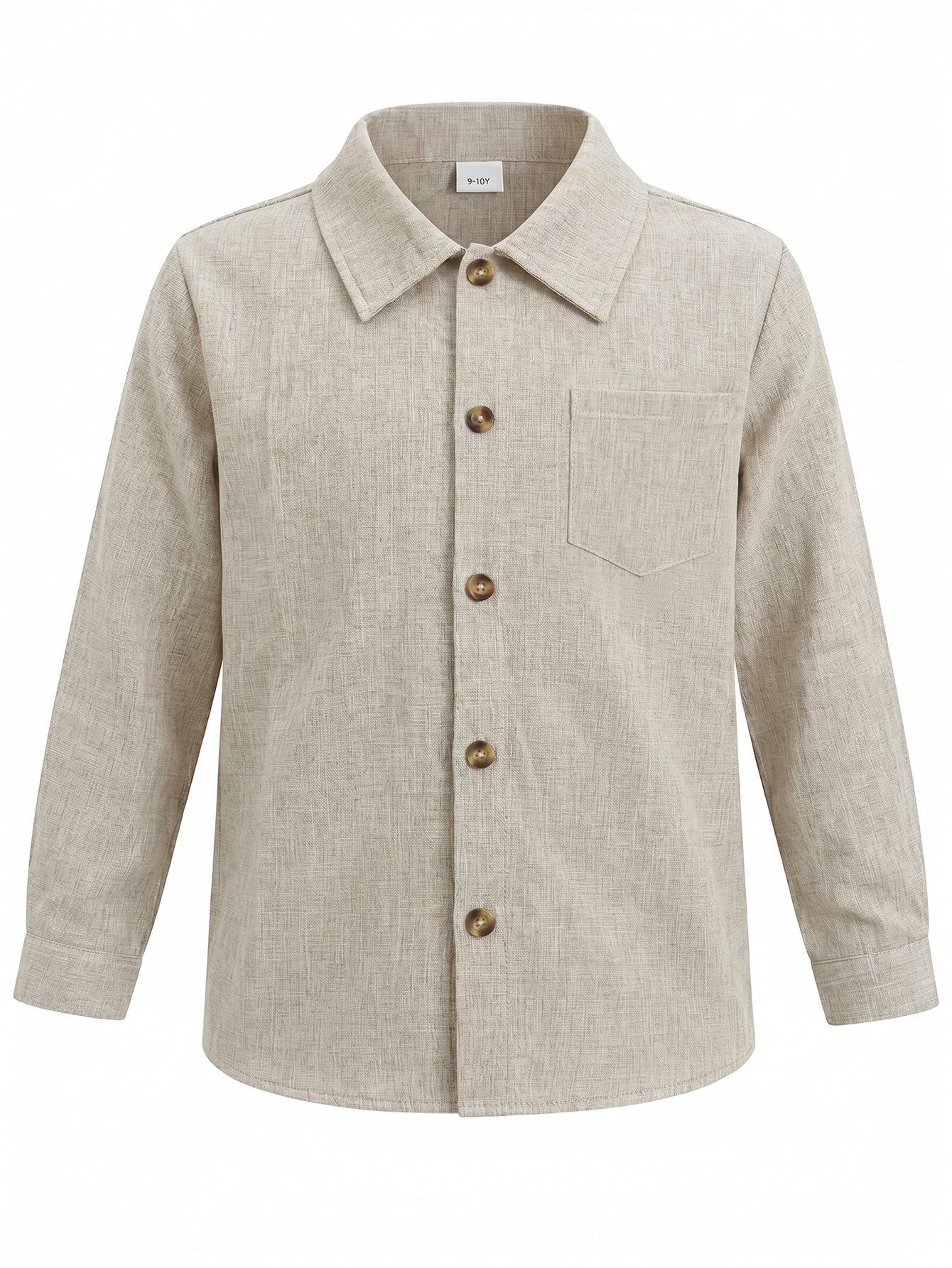 PureChapter Boys Button Down Shirt Textured Long Sleeve Collared Shirt with Chest Pocket Sizes 7-15Y