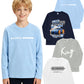 PureChapter 4 Pack Boys T Shirts Mixed Graphic Long Sleeve Crew Neck T-Shirts for 7-15 Years