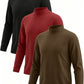 PureChapter Boys Turtleneck Shirts 3-Pack, Solid Color Mock Neck Long Sleeve Base Layer Tees for Kids 7-15Y