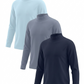 PureChapter Boys Turtleneck Shirts 3-Pack, Solid Color Mock Neck Long Sleeve Base Layer Tees for Kids 7-15Y