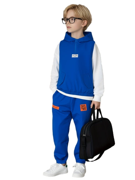 PureChapter Toddler Boy Clothes Kids Long Sleeve Top Sleeveless Hooded Vest Jogger Pants Matching Crossbody Bag Sport Outfit