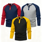 PureChapter Boys T Shirts 3 Pack Raglan Long Sleeve Henley Color Block Half Button Casual T-shirt for Kids 7-15