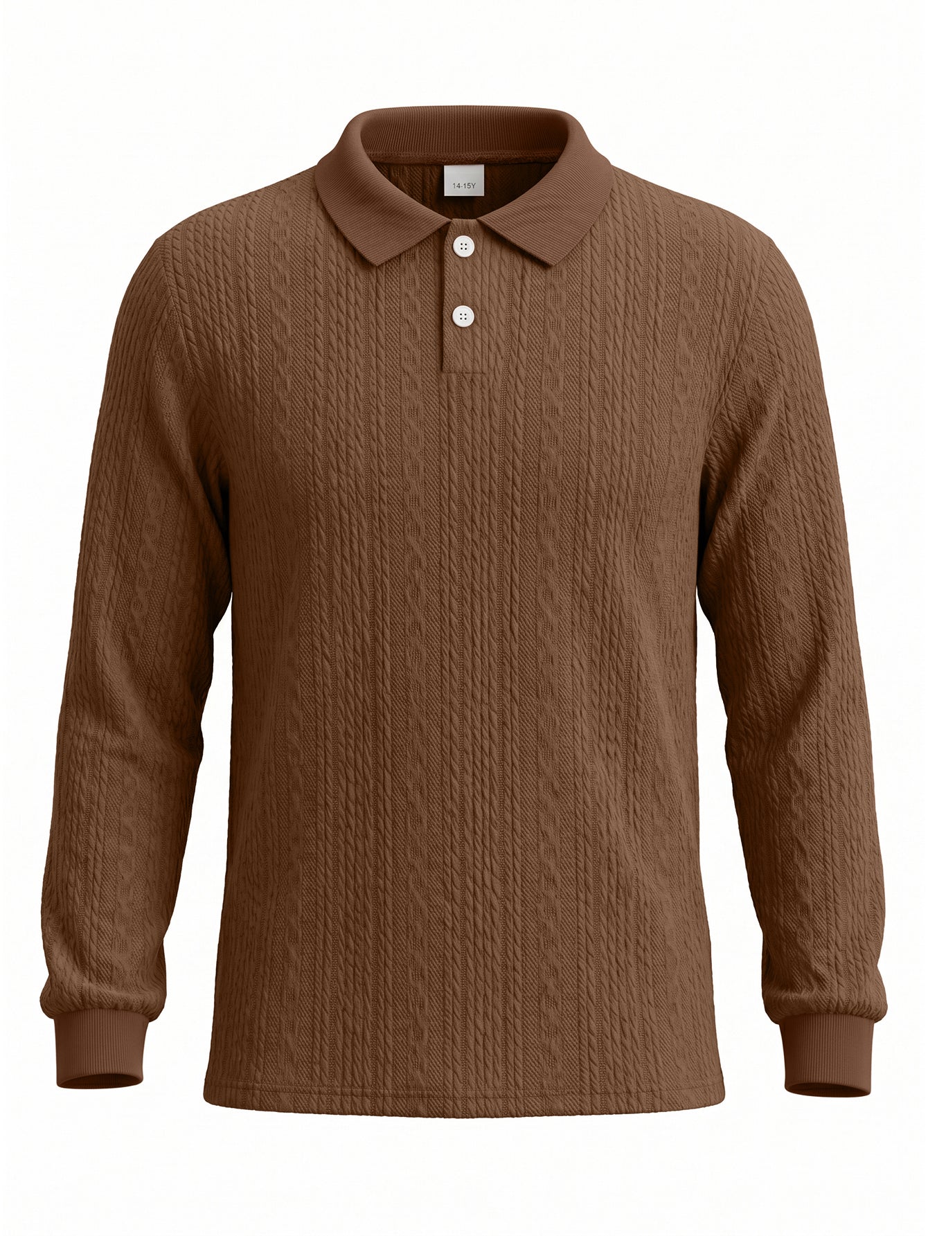 PureChapter Boys Polo Shirt Knit Textured Long Sleeve Collared Shirt for Kids 7-15Y