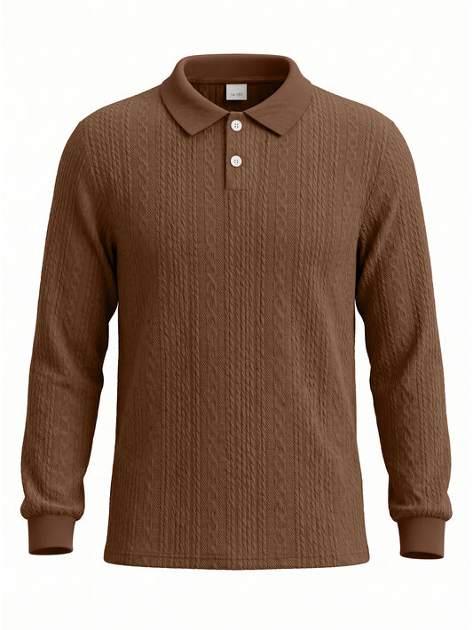 PureChapter Boys Polo Shirt Knit Textured Long Sleeve Collared Shirt for Kids 7-15Y