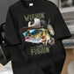 Boys T Shirts Boys Graphic Tees Short Sleeve Funny Fishing Pattern Summer Tops for 8-12 Years