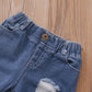 Baby Girl Clothes lace Short Sleeve Top + Blue Jeans 2PCS Baby Girl Spring and Autumn Set 32102763