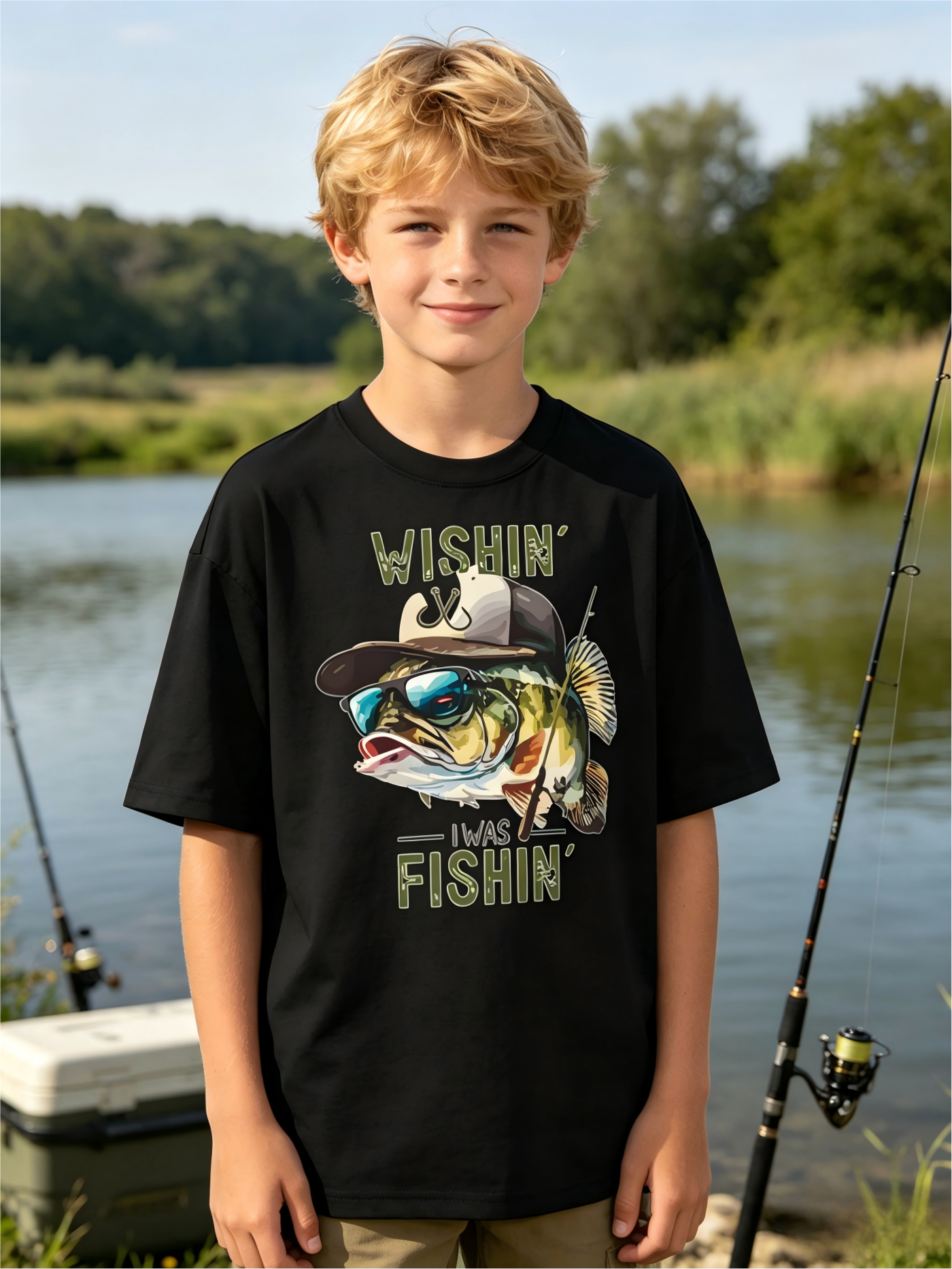 Boys T Shirts Boys Graphic Tees Short Sleeve Funny Fishing Pattern Summer Tops for 8-12 Years