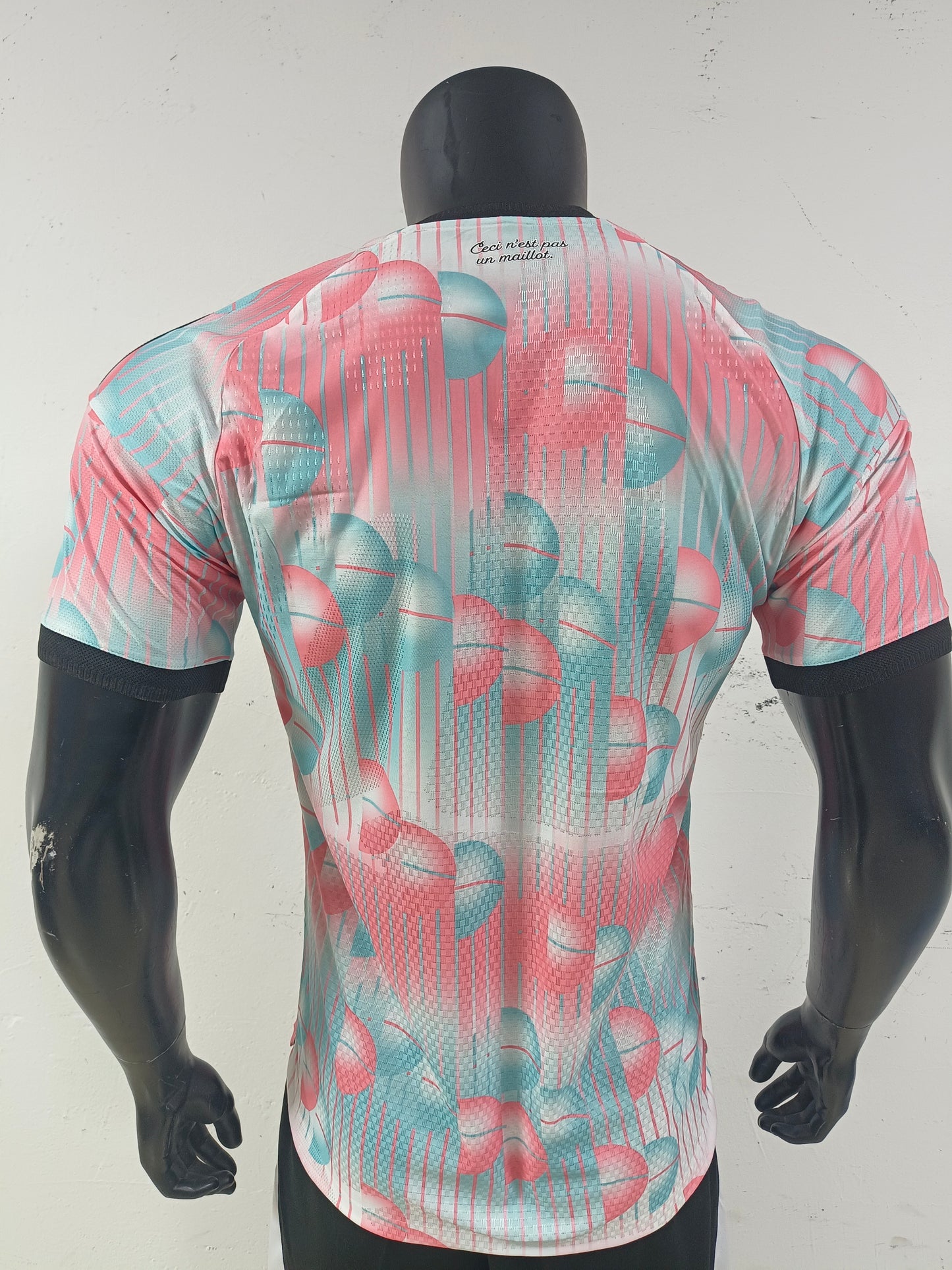 Belgium 2026 Away Jersey | Surrealist Art Pink & Teal Geometric Print