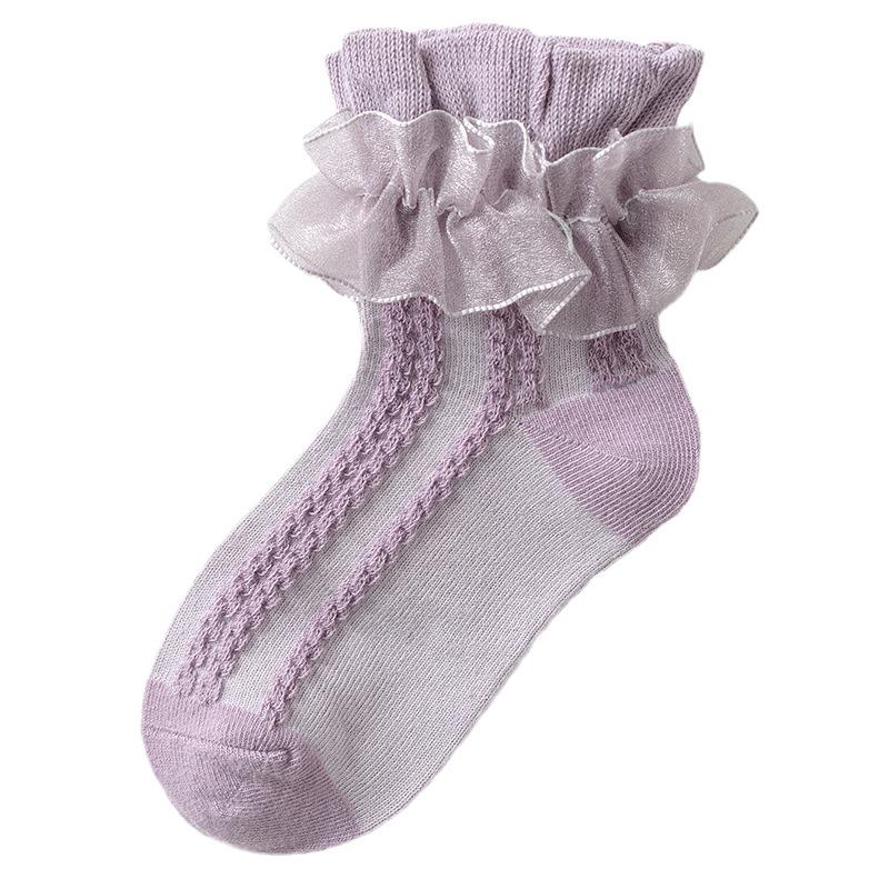 Kids Fashion  Girls Socks Double Lace Socks Princess Dancing baby Cotton Socks A23