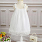 Ready Stock Kids Fashion Girls Clothes Solid White Lace Summer Straps Eneving Party Dress With Headband 2Pcs Perforamance Set 112301001