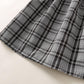 Baby Girls Outfits Turn-down Collar Polo Shirt Plaid Skirts 2PCS Summer OOTD Black 12110303