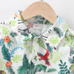 Baby Fashion Ready Stock Boys Clothes OOTD Animals Print Turn-down Collar Shirt Elastic Shorts 2Pcs Summer Outfits M623228