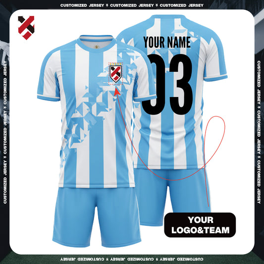 2026 World Cup Custom Blue & White Football Jersey | Personalized Name & Number Kit