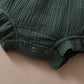 Newborn Baby Girls Romper Bodysuit Solid Color Romper Headband 2Pcs Green 12011153-3