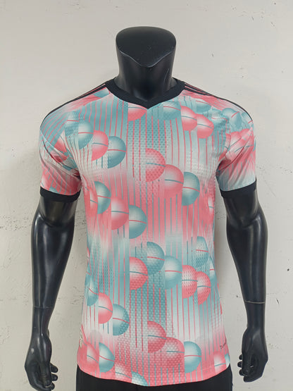 Belgium 2026 Away Jersey | Surrealist Art Pink & Teal Geometric Print