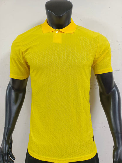Brazil 2026 Home Jersey | Yellow Performance Polo with Geometric Texture