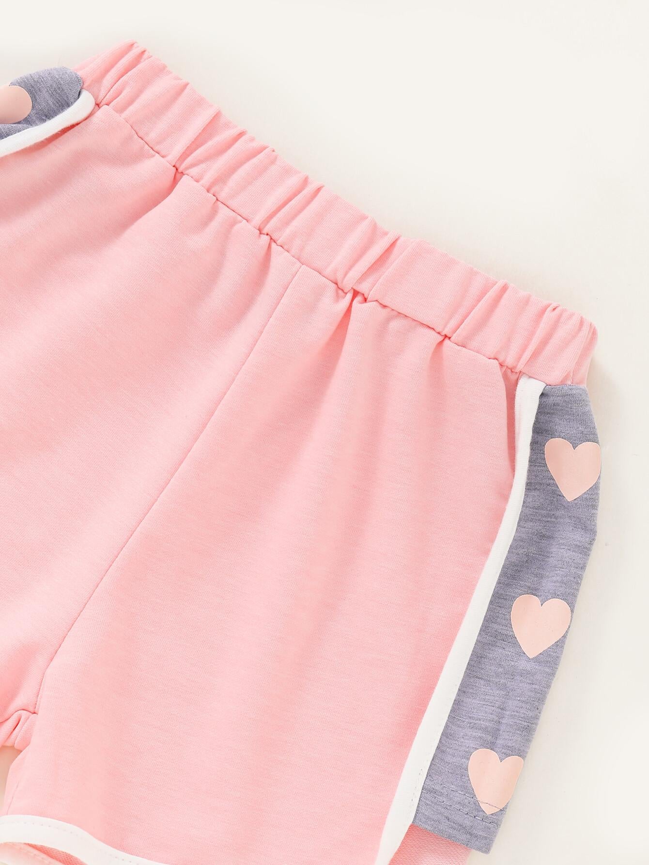 Toddler Baby Girl Clothes Baby Girls Summer Outfits Girls Short Sleeve Cute Rabbits Print Top Shorts Set Pink WL2005796