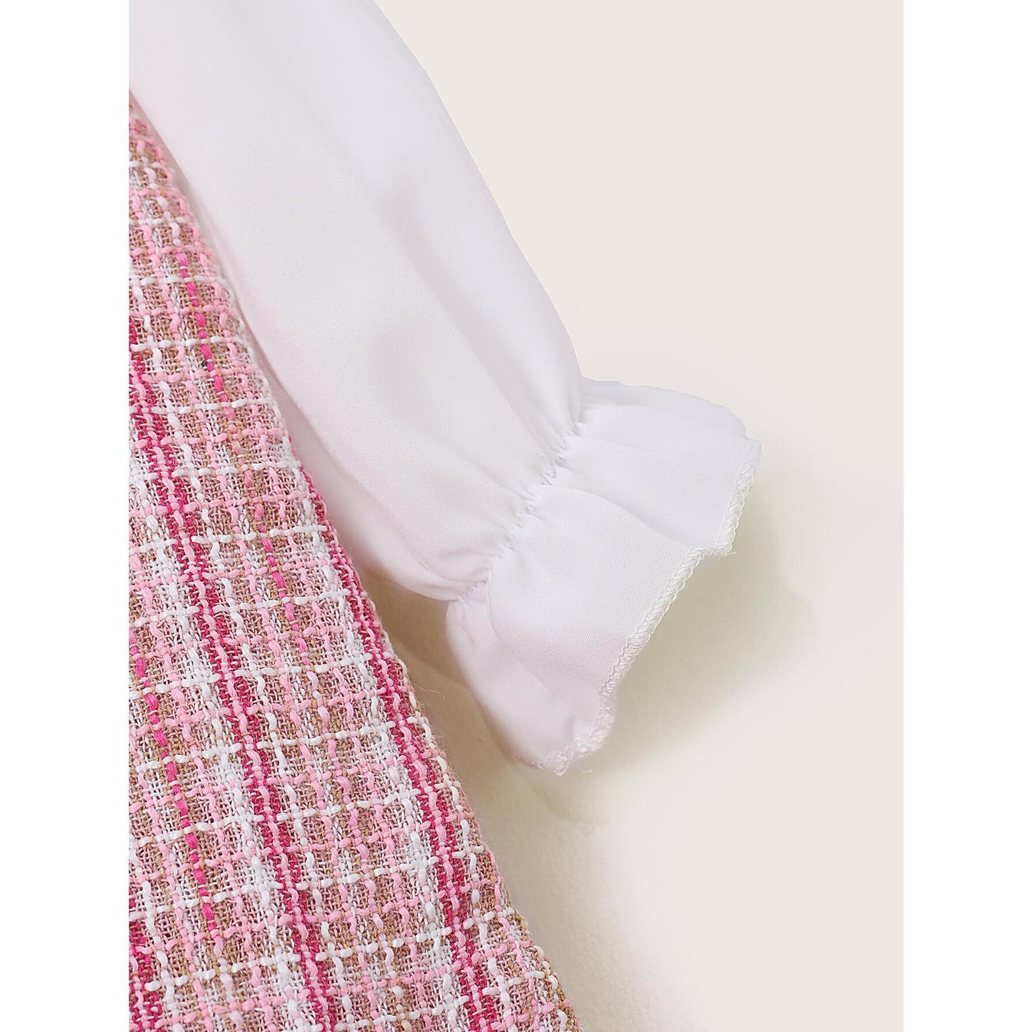 Baby Girl Dress Long Sleeve Floral Collar Dress Pink Plaid Dress Baby Girl Fall Winter Dress WL1910032