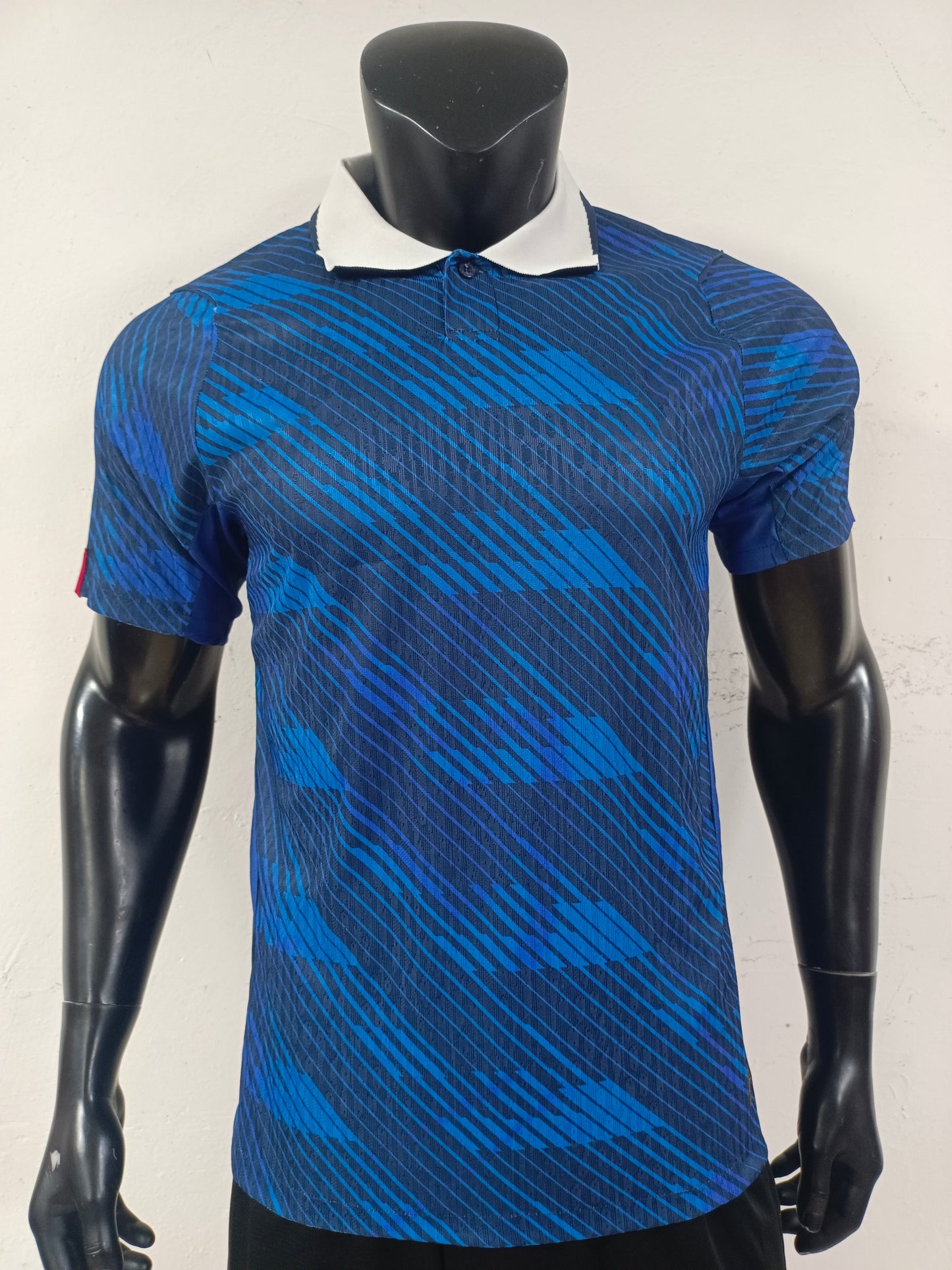 France 2026 Home Jersey | Dynamic Blue Geometric Pattern Performance Polo