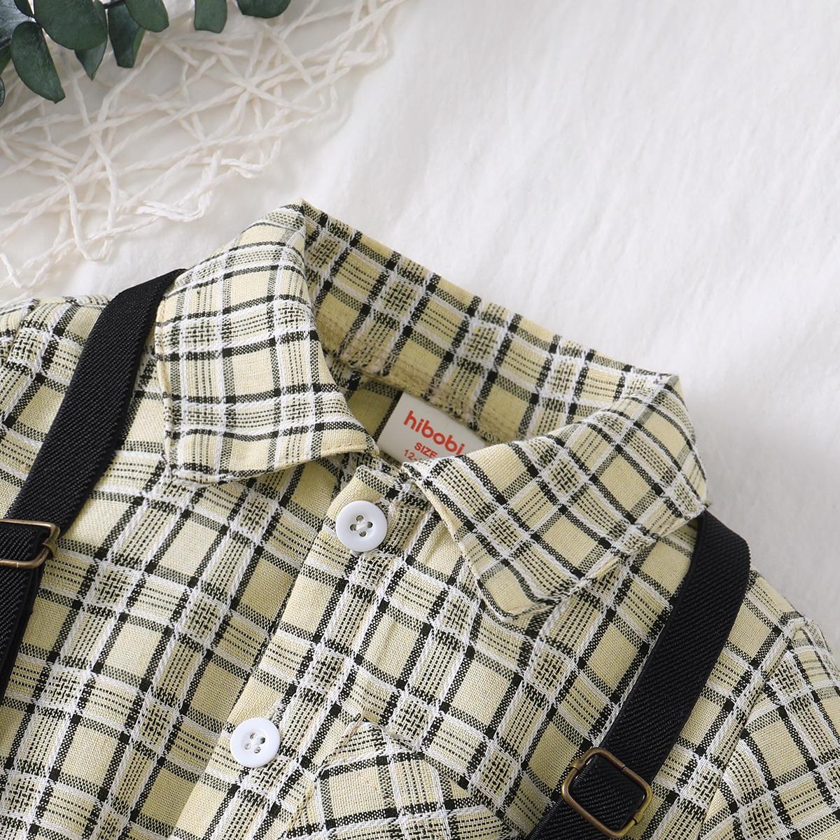 BaBy Clothes Boy Clothes Short Sleeves Chequered Shirt 2PCS 212111049