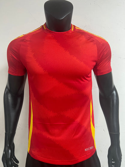Spain 2026 Home FIFA Jersey | Red Performance Polo with Dynamic Yellow Wing Design