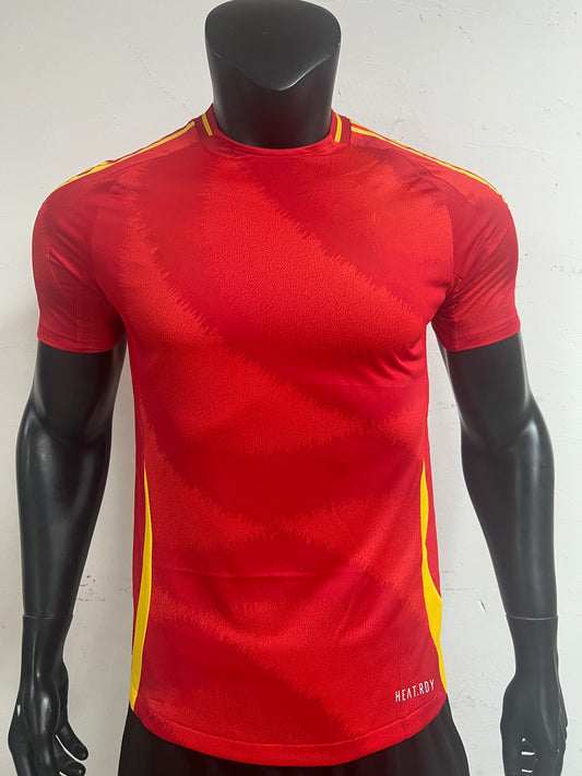 Spain 2026 Home FIFA Jersey | Red Performance Polo with Dynamic Yellow Wing Design