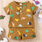 Baby Clothes Baby Boy Dinosaur Print Short Sleeve T-Shirt 2PCS 112111463-1