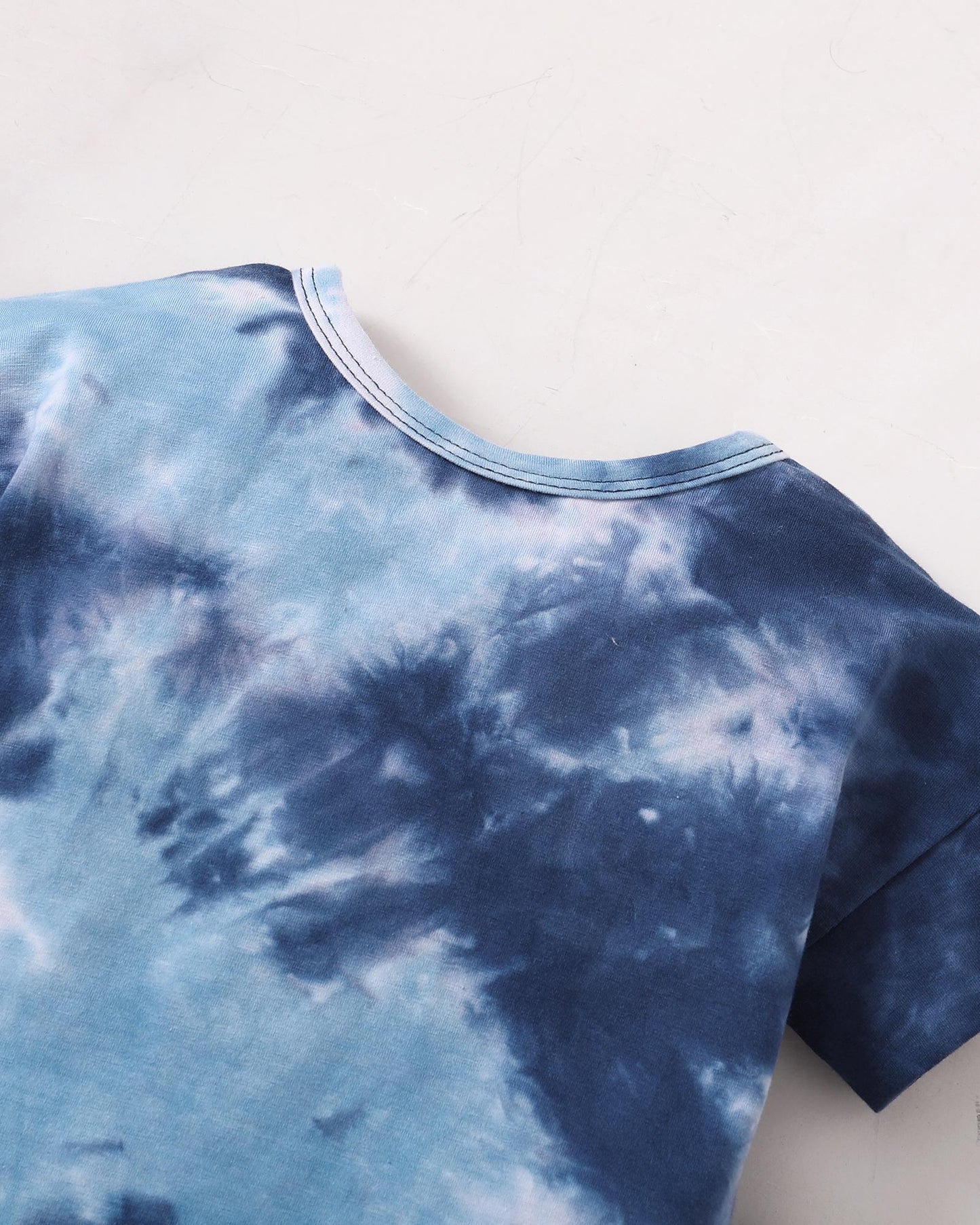 Kids fashion Boys Clothes Ready Stock Tie-dye Shirt Shorts 2Pcs Summer Outfits Blue 12109015-3