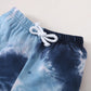 Kids fashion Boys Clothes Ready Stock Tie-dye Shirt Shorts 2Pcs Summer Outfits Blue 12109015-3