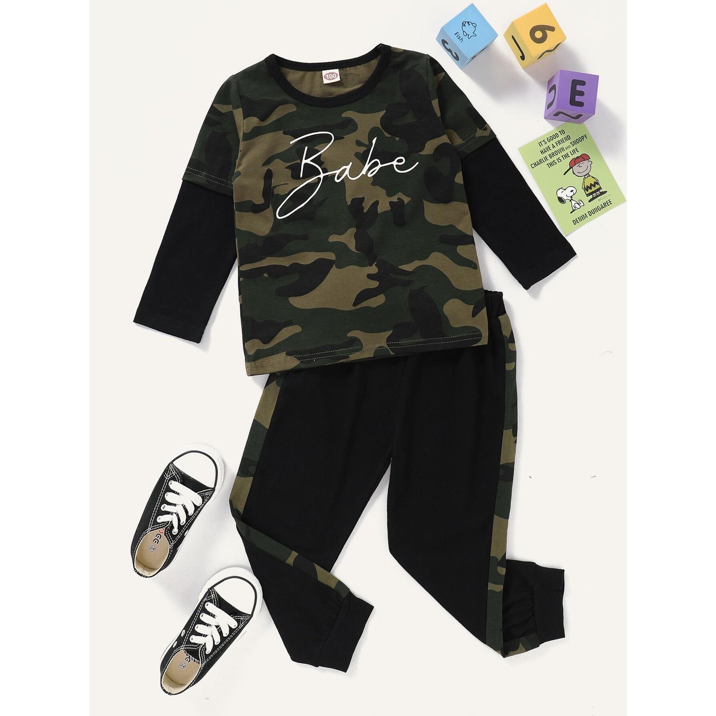 Baby Girl Clothes Baby Girl 2PCS Outfits Camouflage Long Sleeve Round Neckline Tops Pants Set Baby Girl Fall Winter Clothes WL20081384