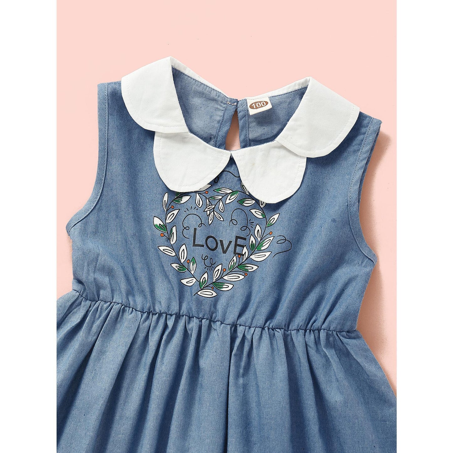 Kids Fashion Girls Clothes Little Girl Dress Sleeveless Letter Print Dress Little Girl Summer Casual Dress Blue YC2004142