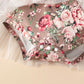 Baby Girls Romper Dress Floral Ruffle One Piece Winter Dress Brown BL22110685