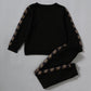 Baby Boys Outfits Chemical Molecule Pattern Tops Pants 2Pcs Winter Clothes Set Black YCJ212207002