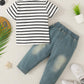 kids Boys Clothes kids Outfits Stripe Tops Ready Stock Deimin Pants 2PCS SL202303101
