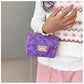 Kids fashion Girls'  Pearl Jelly Handbag Sweet and Versatile PVC Lingge Chain Zero Wallet B2304111