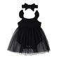 Baby Girls Outfits Straps Pure Color Gauze Romper Dress With Headband 2Pcs Clothes Set 222203159