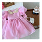 Baby Girls Princess Dress Spring Sequined Lace Doll Collar Bubble Sleeve Gauze Dress  23C009